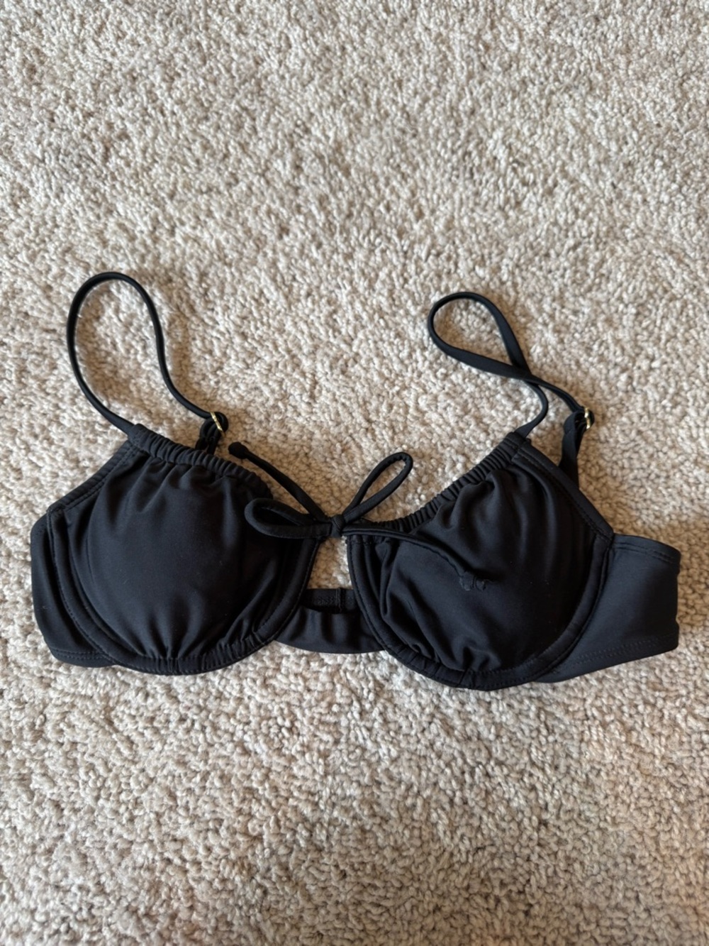 Xhilaration Black Underwire Bikini Top with Tie Front